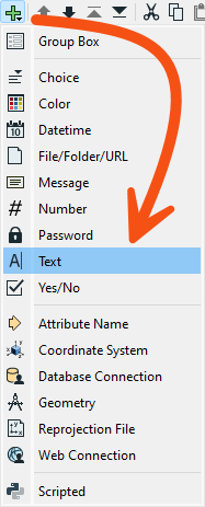 Choosing a Text parameter
